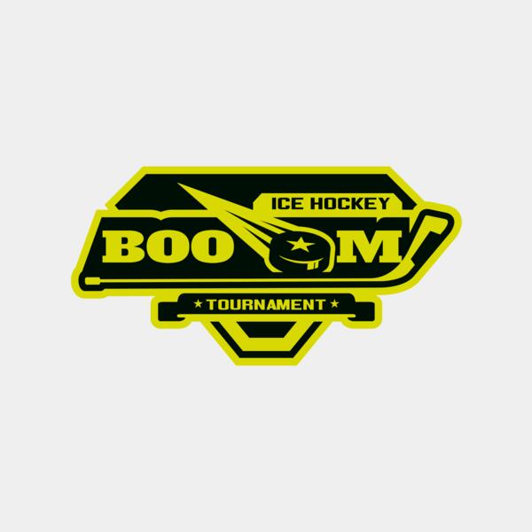 Boom Ice Hockey Tournament logo template Thumbnail