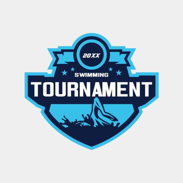 Swimming Tournament logo template Thumbnail