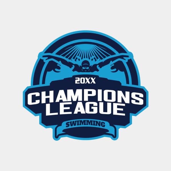 Champions League Swimming logo template Thumbnail