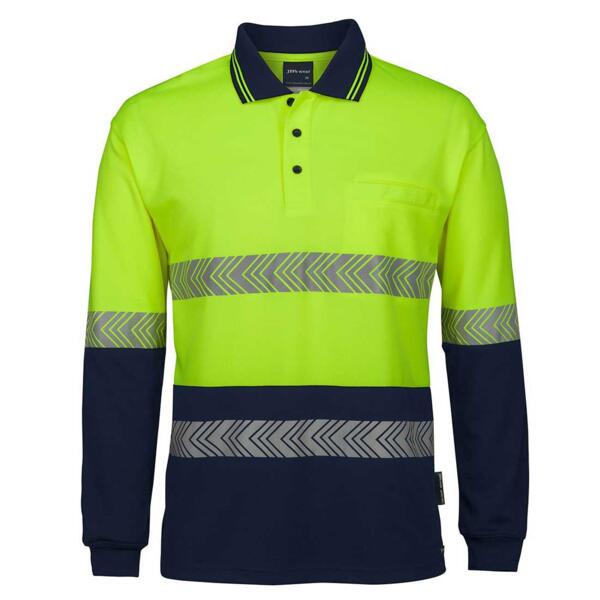 JB's Hi Vis Longsleeve Segmented Tape Polo Thumbnail
