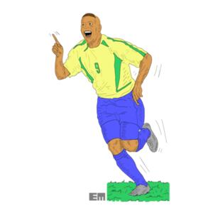 t-shirt women Brazil Ronaldo R9 Design