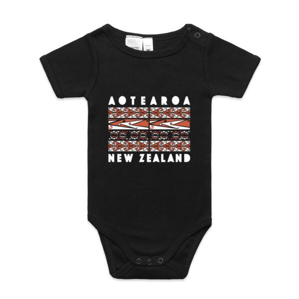 Baby bodysuit Aotearoa black Thumbnail