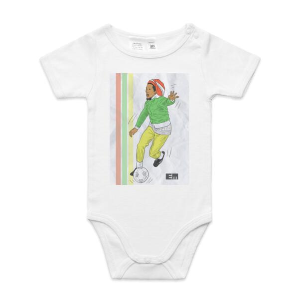 Baby bodysuit - Bob Marley playing soccer Thumbnail
