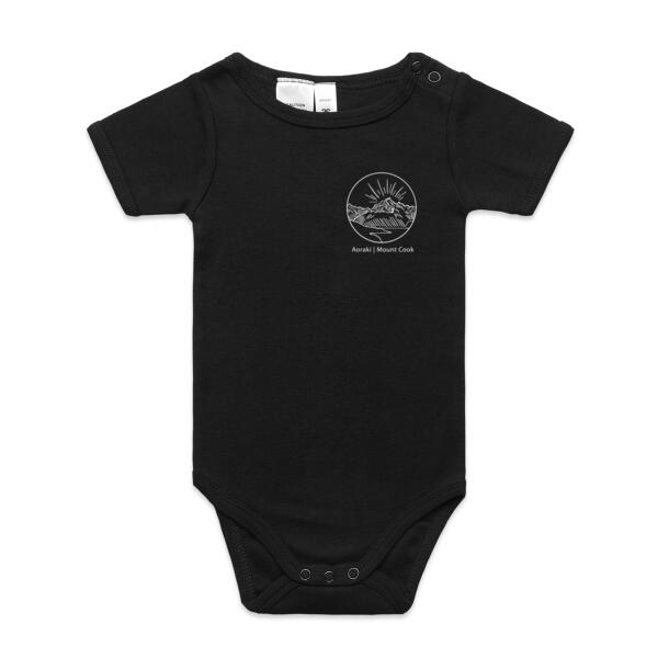 Baby bodysuit black - Mount Cook Thumbnail