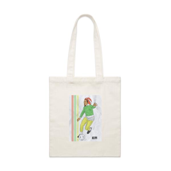 tote bag  - Bob Marley playing soccer Thumbnail
